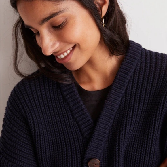 Madewell Navy Shirttail Cardigan Sweater - Picture 3 of 4